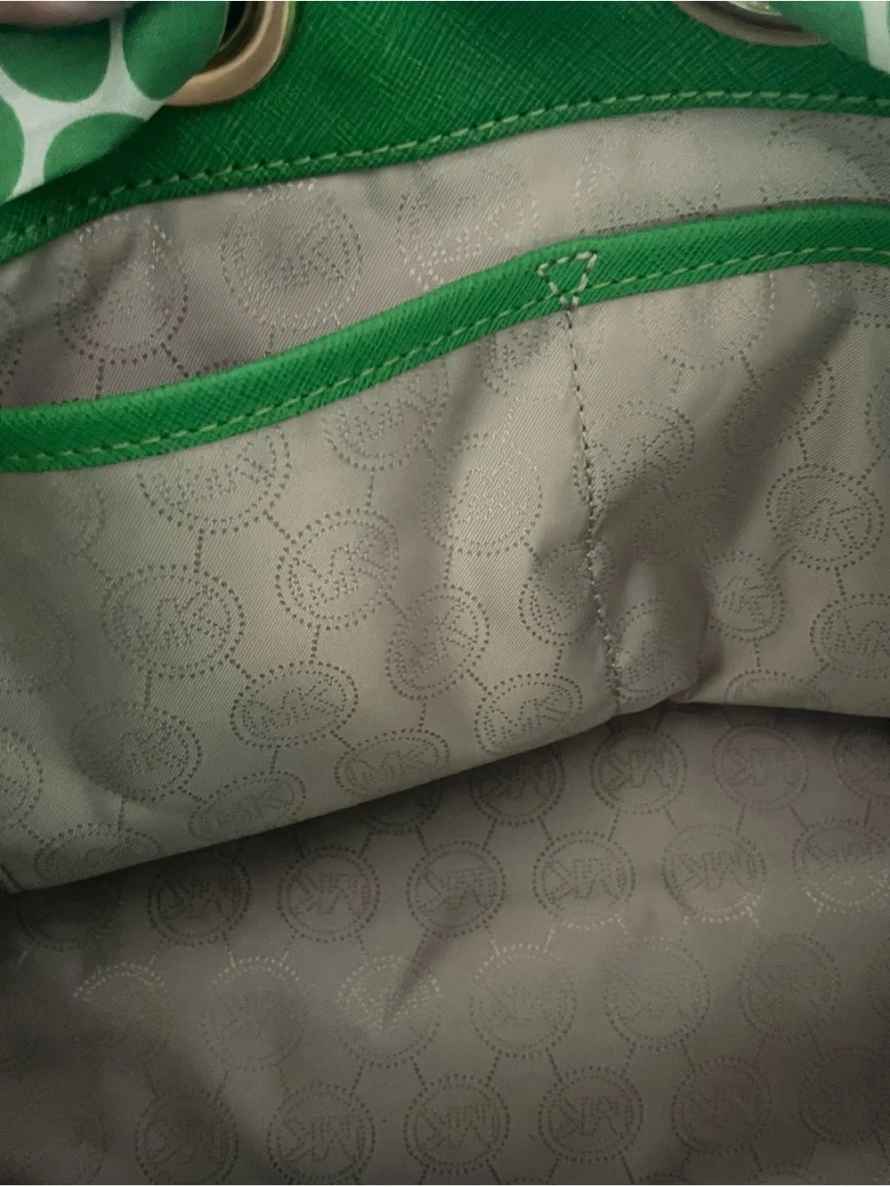 Michael Kors Emerald Green Saffiano Leather Tote with Gold Hardware